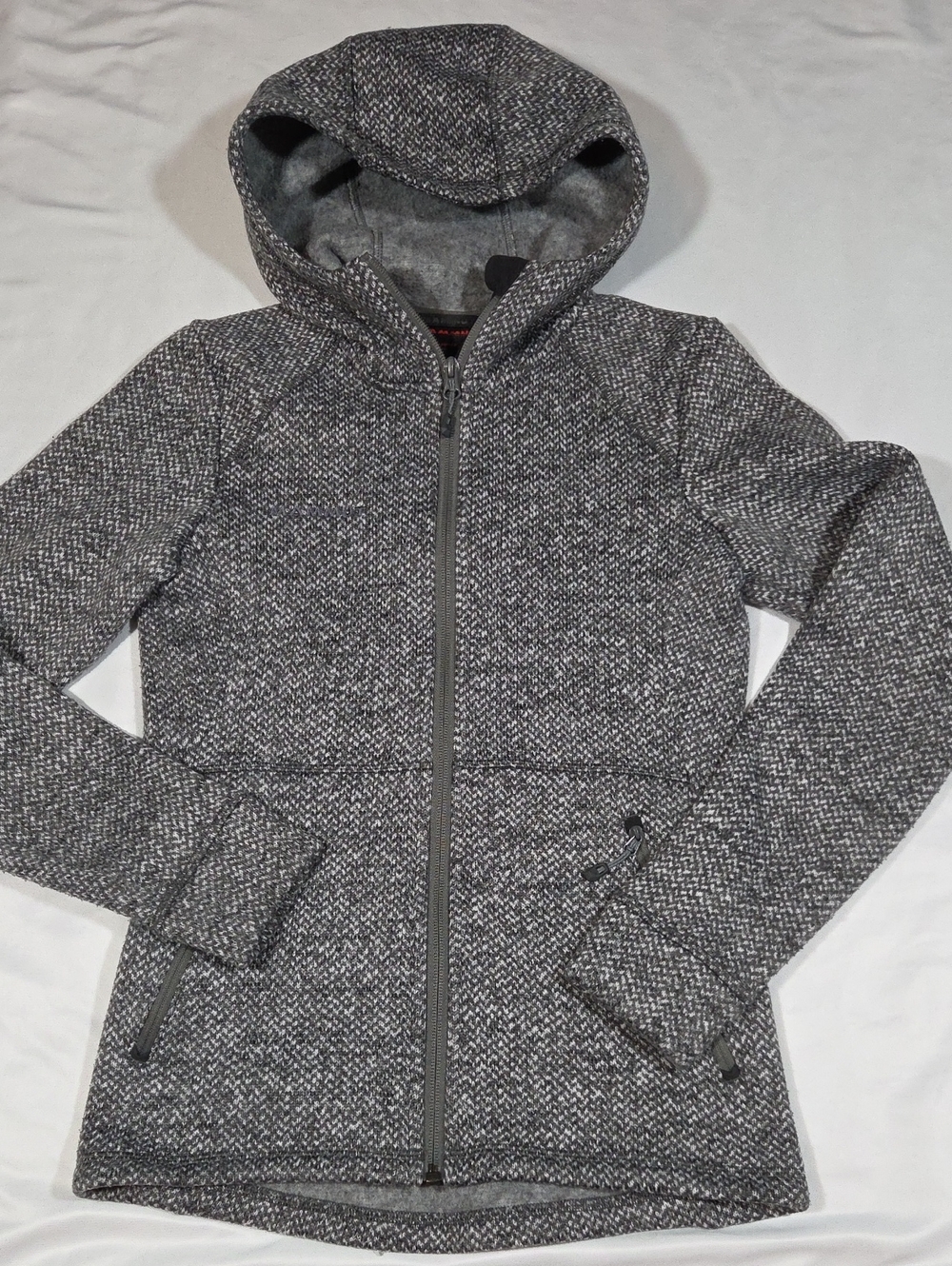 Mammut Jacket Women XS Fleece Lined Hooded Full Zip Gray Pockets